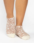 Abstract Full Foot Grip Sock Rose Gold