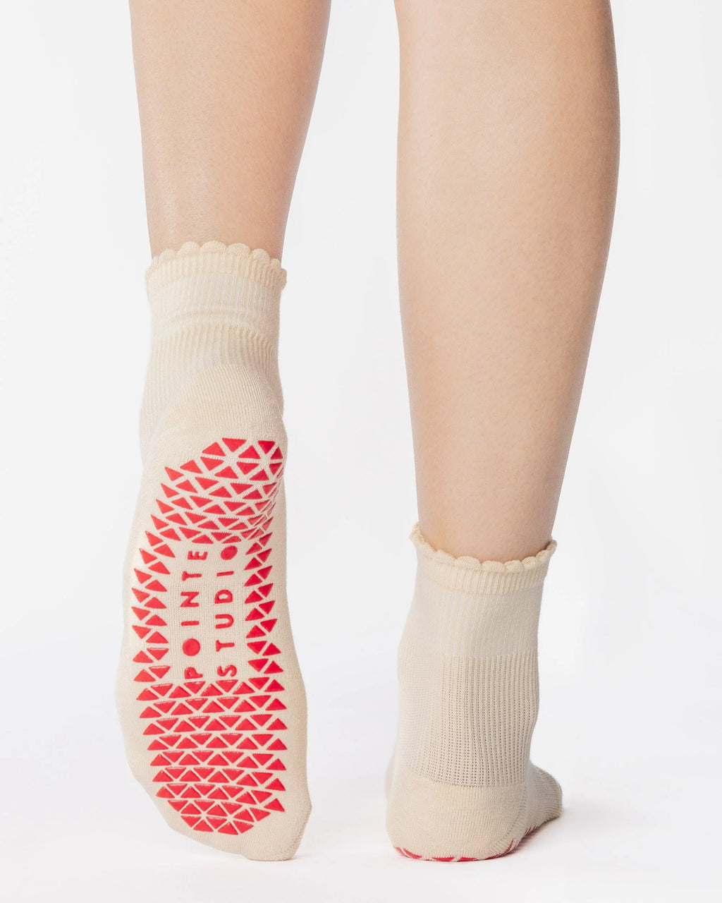 Love Ankle Grip Sock Ivory