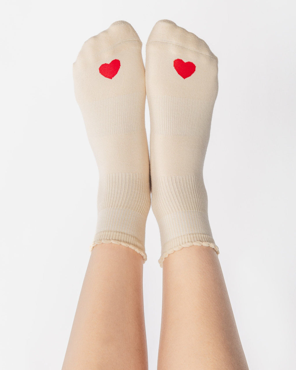 Love Ankle Grip Sock Ivory