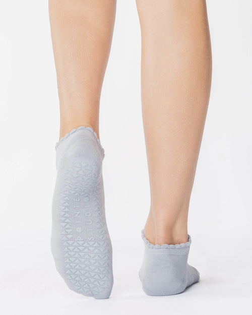 Cherry Full Foot Grip Socks Sky Grey