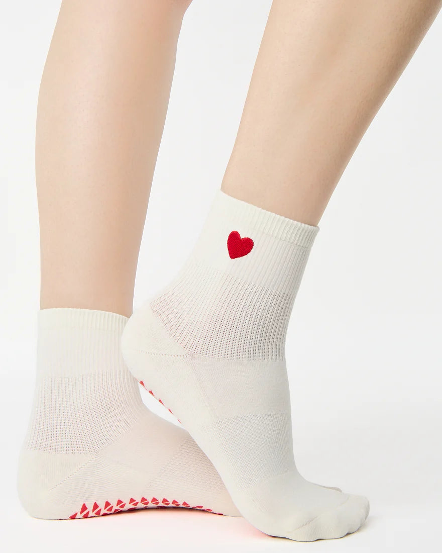Heart Ankle Grip Sock