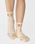 Flower Crown Ankle Grip Sock