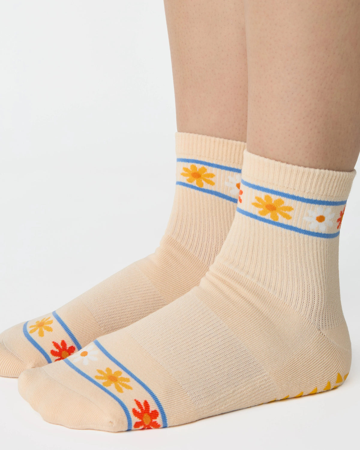 Flower Crown Ankle Grip Sock