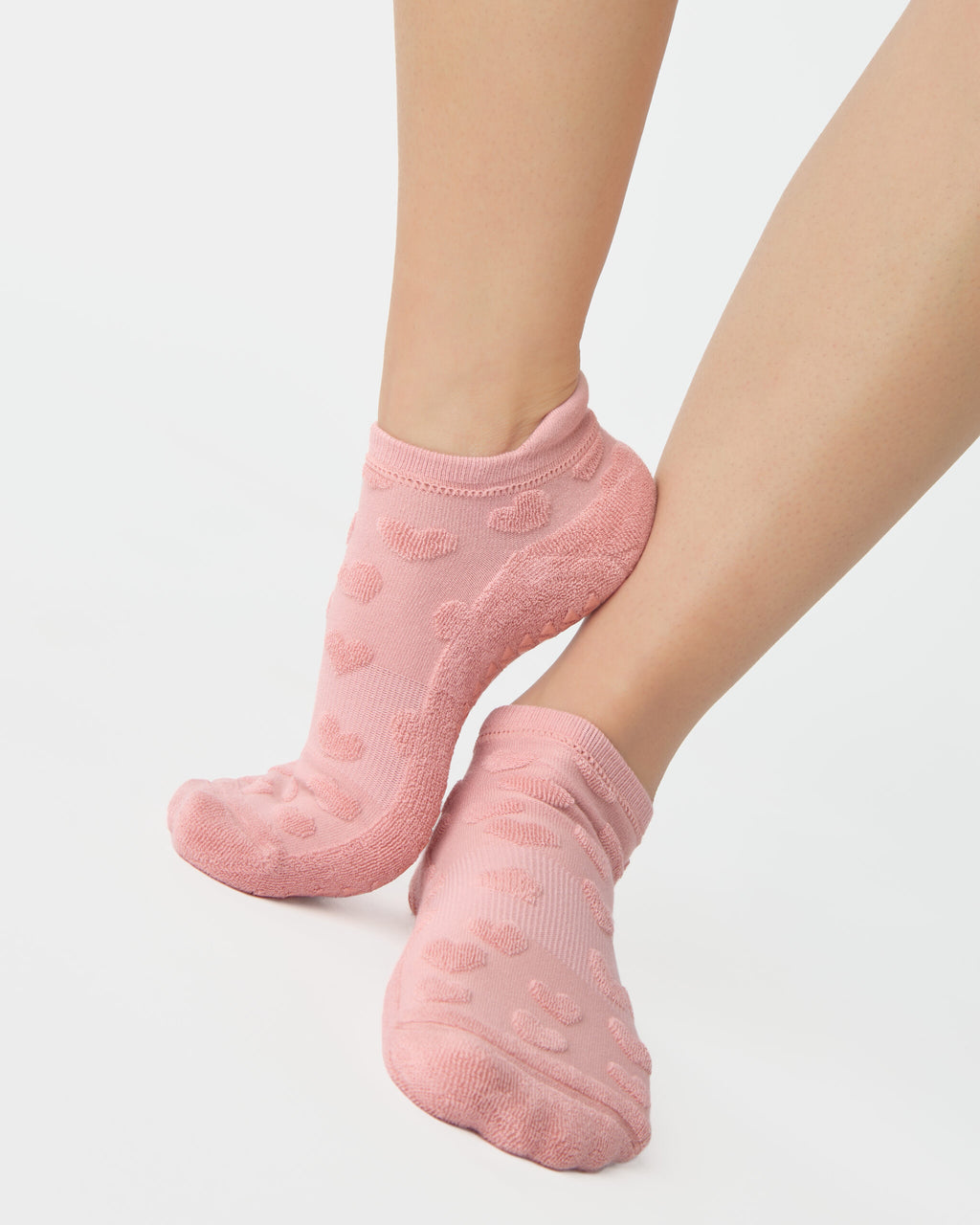 Love Terry Full Foot Grip Sock Coral